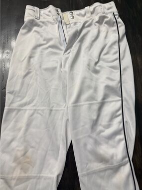 Wilson White Baseball Pants with Black Piping